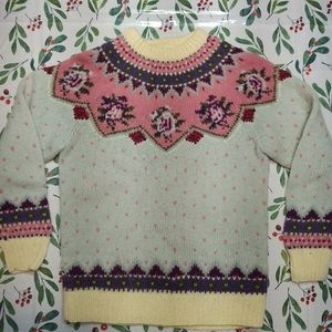 Handmade Wool Rosette Sweater